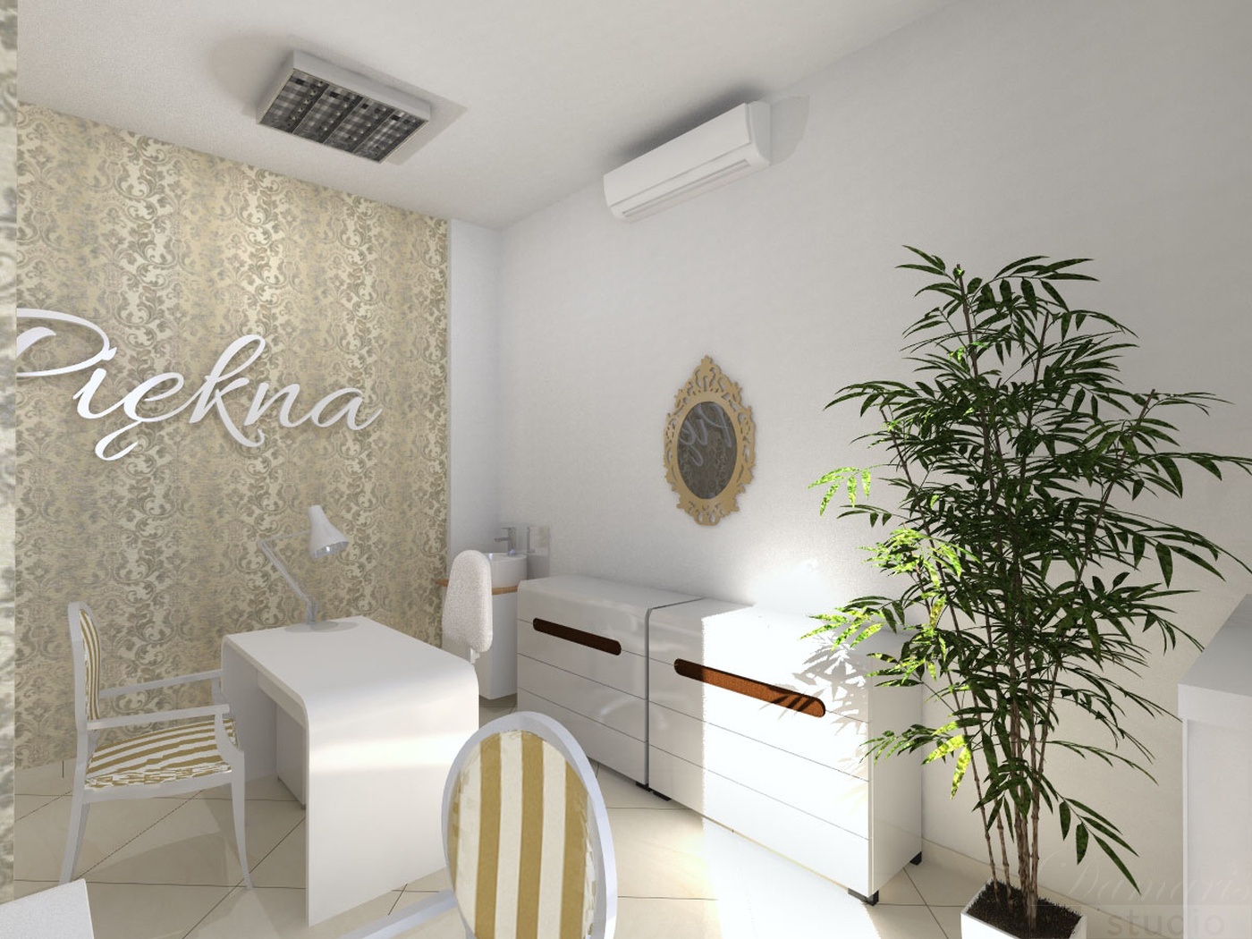 Projekt wnętrz salon kosmetyczny