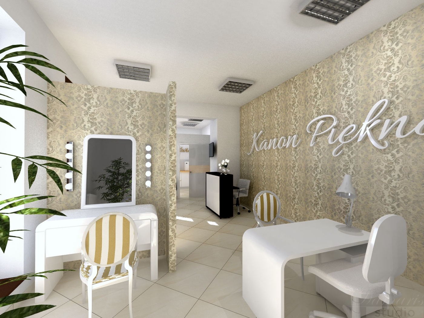 Projekt wnętrz salon kosmetyczny
