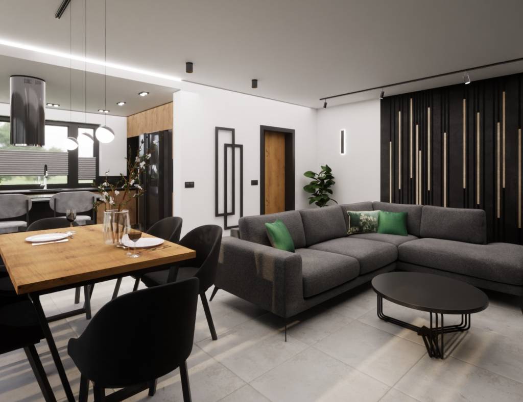 PROJEKT SALONU SZCZAWNICA salon aranżacja wnętrz